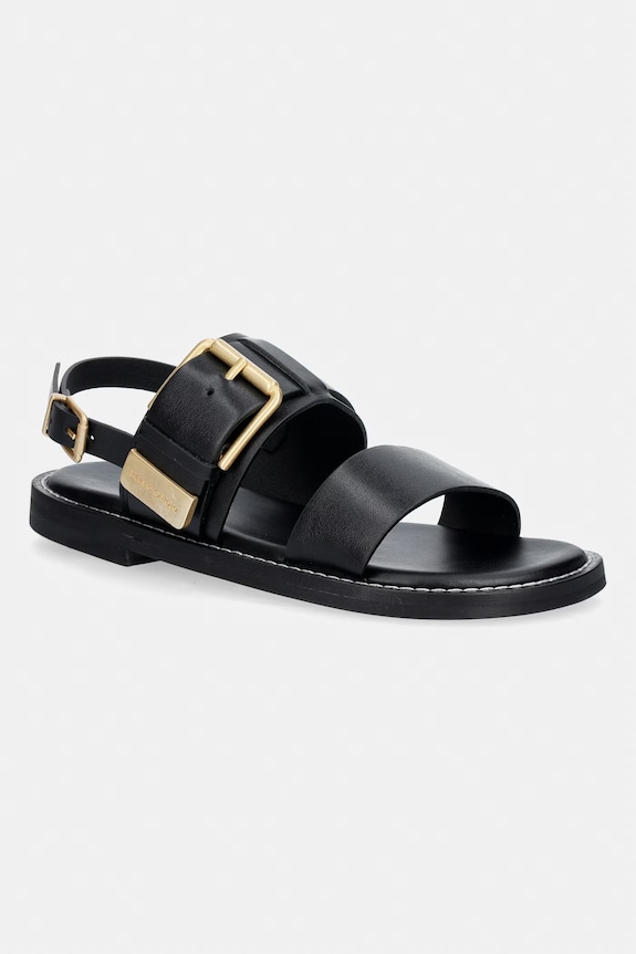 Marc O'Polo sandale cu toc plat de pentru femei, din piele Stina 3A negru 60318691103100