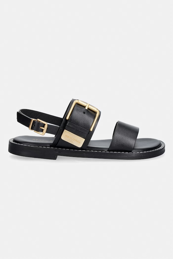 Marc O'Polo sandale cu toc plat de pentru femei, din piele Stina 3A 60318691103100 negru SS26