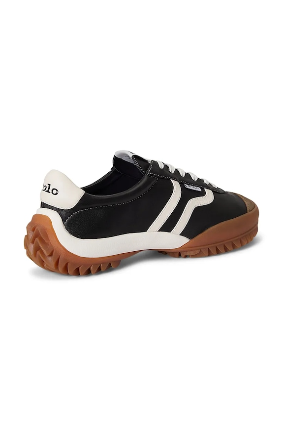 Boty Polo Ralph Lauren NAPPA LEATHER-TREAD sneakers sportovní dámské kožené 804P04925002 černá
