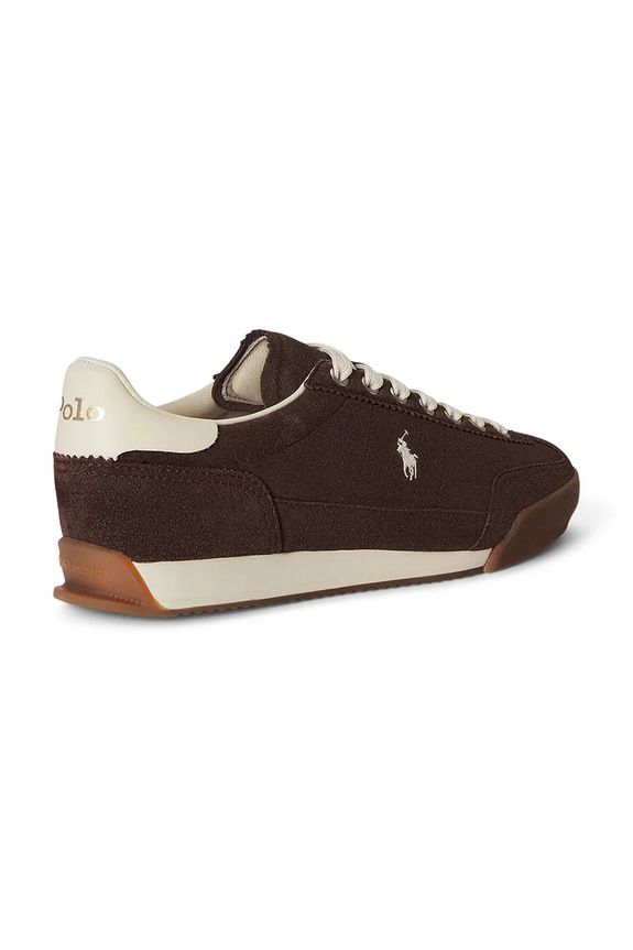 Încălțăminte Polo Ralph Lauren Hester Pp sneakers pentru femei, din piele întoarsă 804P08219002 maro