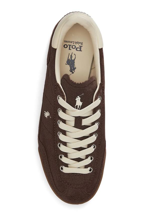 Polo Ralph Lauren Hester Pp sneakers pentru femei, din piele întoarsă maro 804P08219002