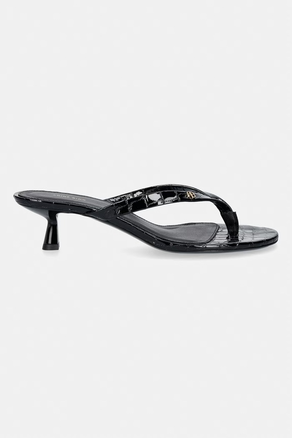 Anine Bing NOELLE THONG HEELS - EMBOSSED BLACK papuci pentru femei din piele A.14.11931.BLK1 negru SS26