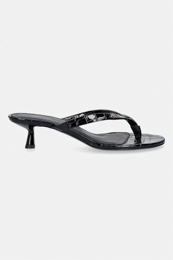 Anine Bing NOELLE THONG HEELS - EMBOSSED BLACK papuci pentru femei din piele A.14.11931.BLK1 negru SS26