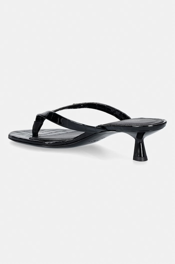 Încălțăminte Anine Bing NOELLE THONG HEELS - EMBOSSED BLACK papuci pentru femei din piele A.14.11931.BLK1 negru