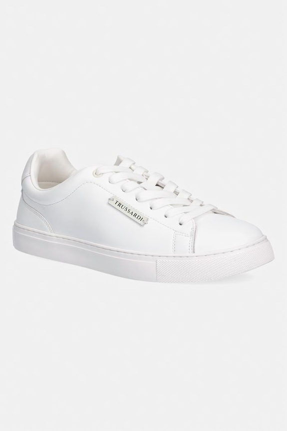 Kožne tenisice Trussardi ravni bijela N034S001054N.01