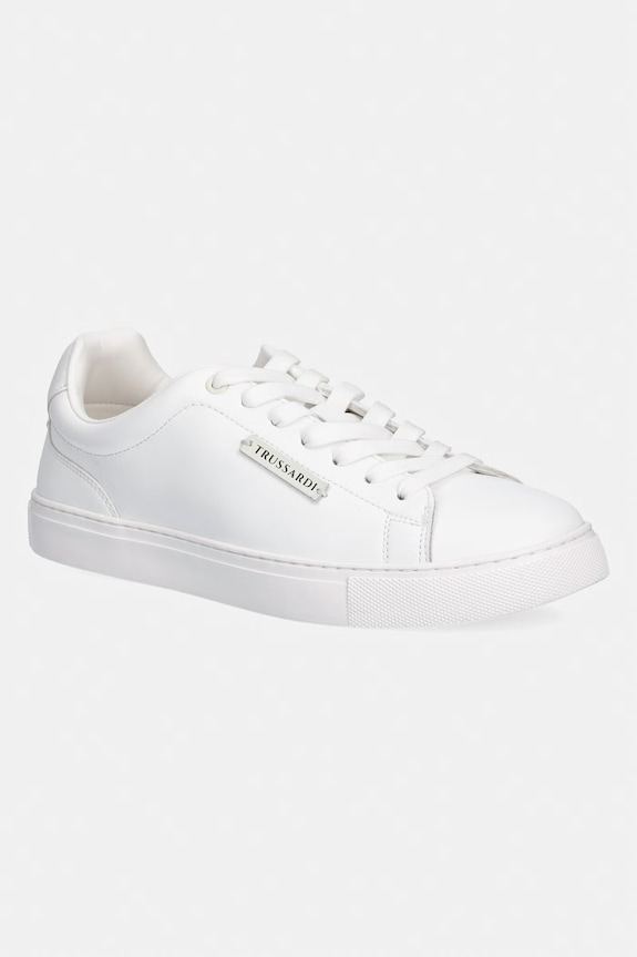 Кожаные кроссовки Trussardi плоская белый N034S001054N.01