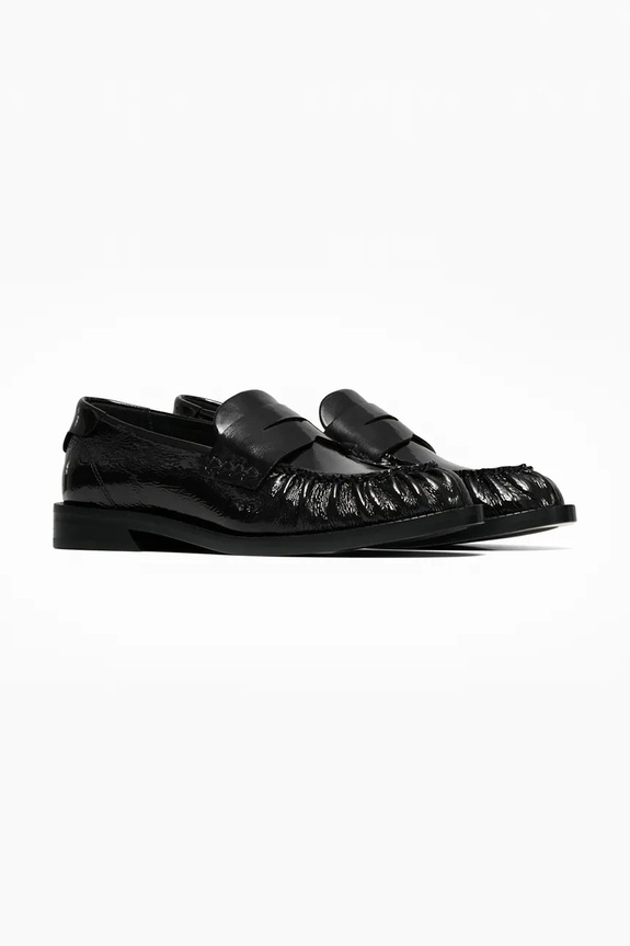 Kožené mokasíny Vanda Novak Greta.Glossy.Black černá SS26