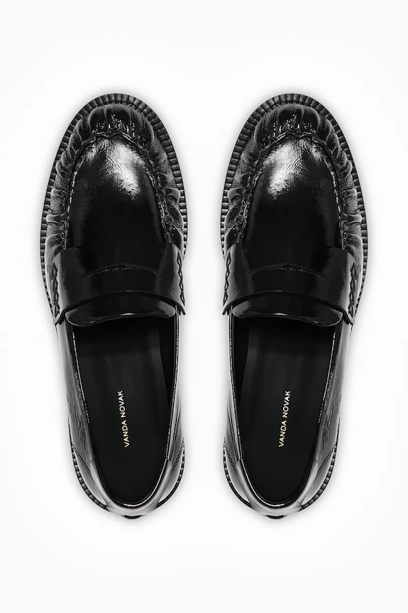 Kožené mokasíny Vanda Novak černá Greta.Glossy.Black