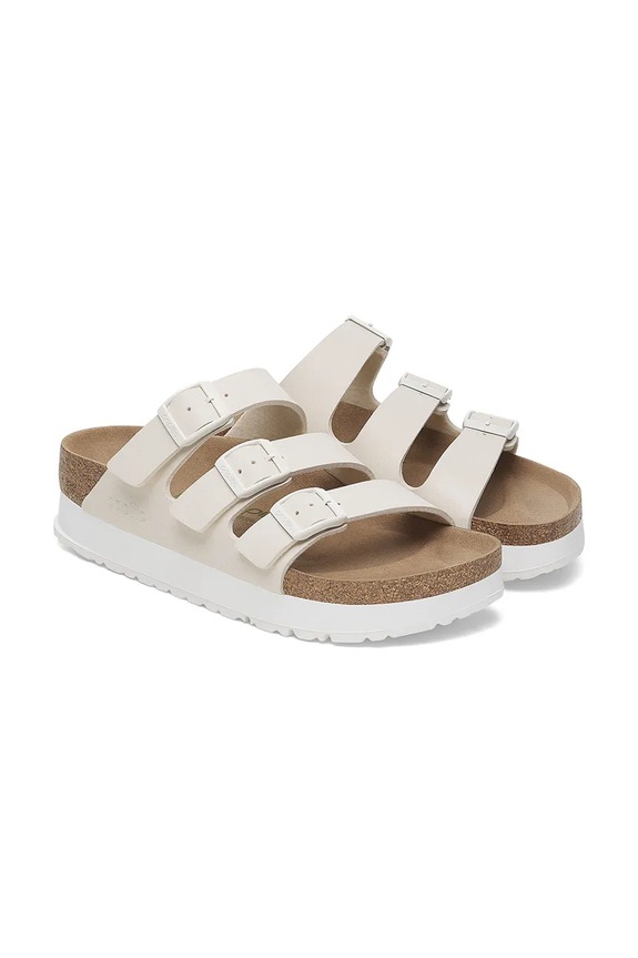 Obuwie Birkenstock Florida III Flex Platform klapki na platformie damskie 1029751 beżowy