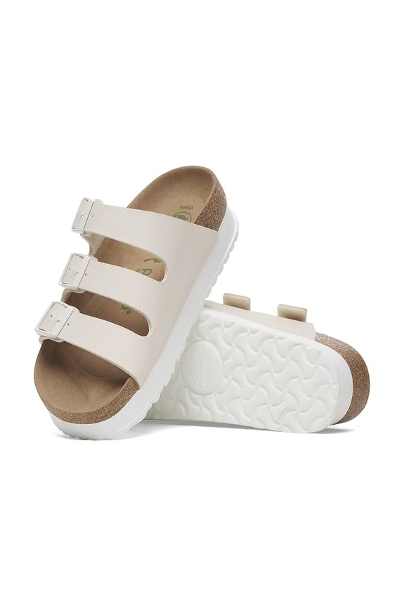 Birkenstock Florida III Flex Platform klapki na platformie damskie 1029751 beżowy