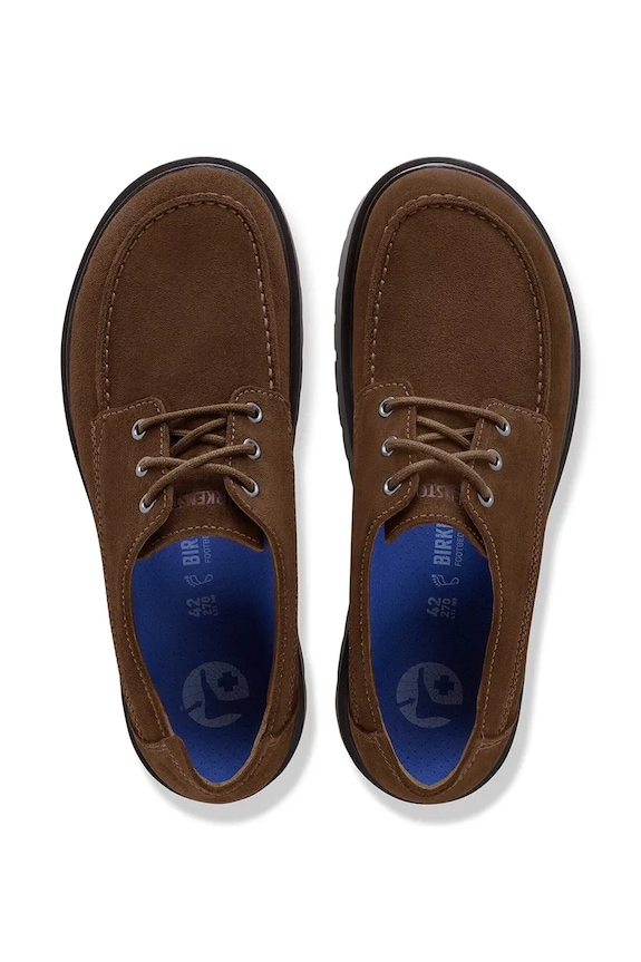 Birkenstock Highwood Moc Lace Low половинки обувки с равна подметка дамски от велур 1031912 кафяв