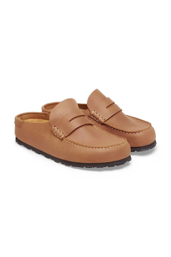 Încălțăminte Birkenstock Naples papuci mocasini pentru femei din piele 1030224 maro
