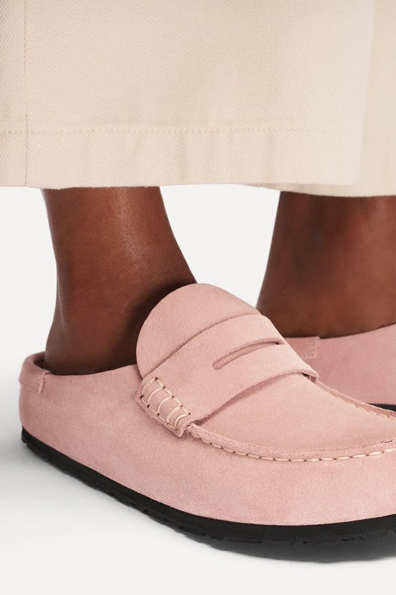 Birkenstock Naples klapki mules damskie nubukowe 1031683