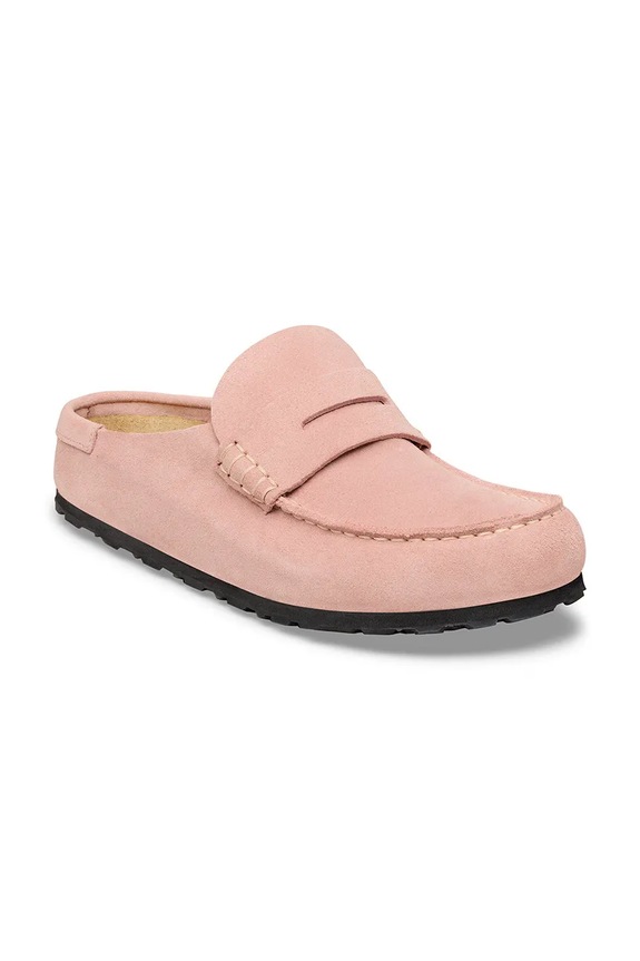 Birkenstock Naples klapki mules damskie nubukowe 1031683 różowy SS26