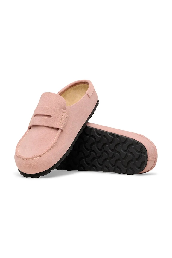 Birkenstock Naples klapki mules damskie nubukowe 1031683 różowy