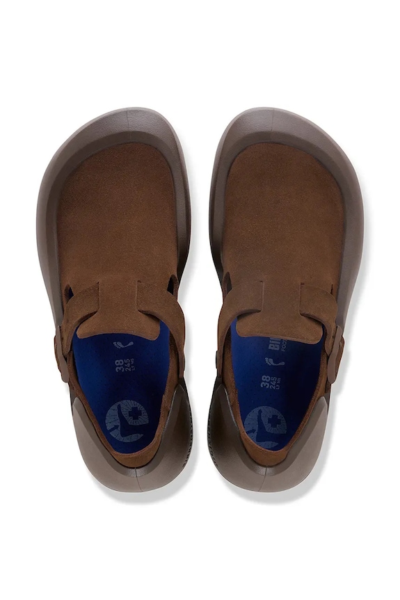 Birkenstock Reykjavik półbuty na płaskim obcasie damskie nubukowe brązowy 1031777