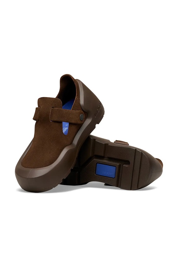 Birkenstock Reykjavik półbuty na płaskim obcasie damskie nubukowe 1031777 brązowy