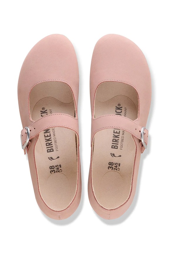 Birkenstock Santa Clarita baleríny nubukové růžová 1031550