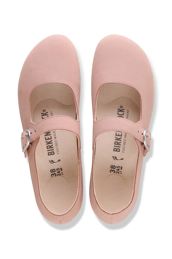 Birkenstock Santa Clarita baleríny nubukové růžová 1031550