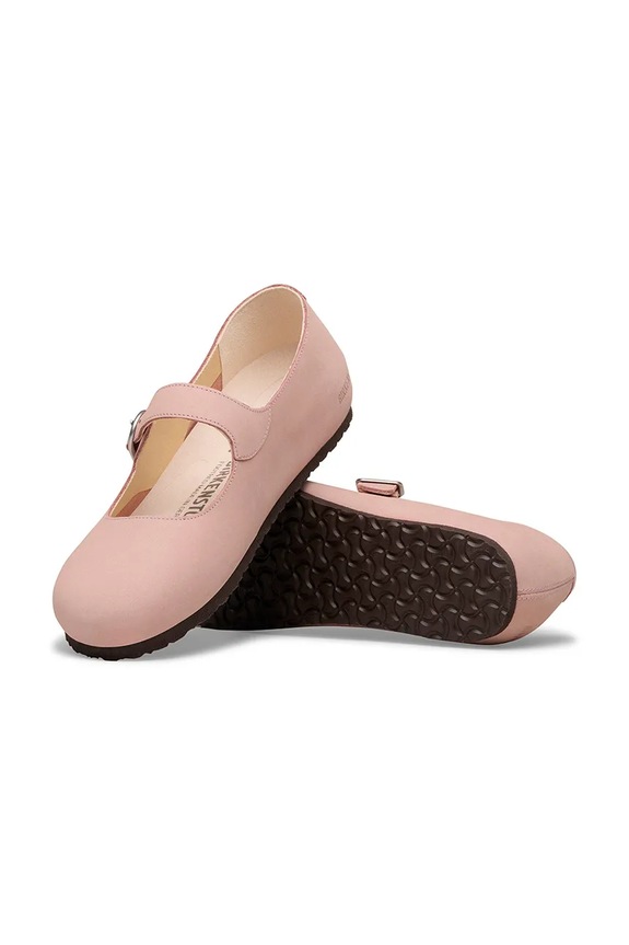 Birkenstock Santa Clarita baleríny nubukové 1031550 růžová