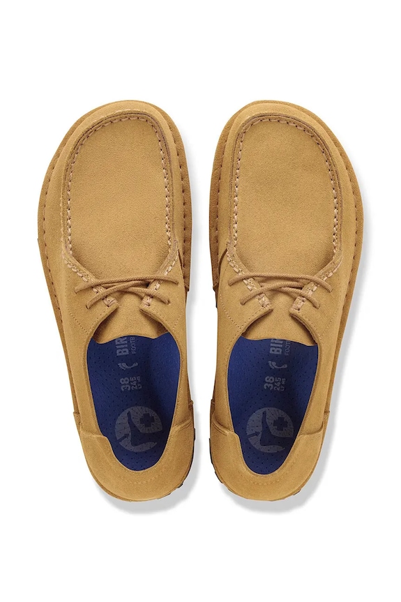 Birkenstock Utti Lace pantofi pentru femei din piele întoarsă maro 1031561