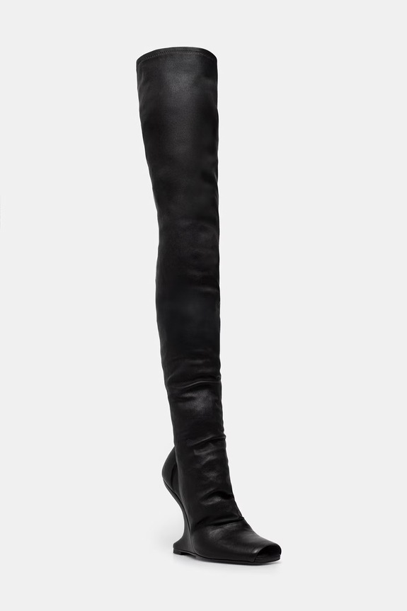 Rick Owens Lilies cizme pentru femei, din piele Cantilever 11 negru LI01F7801.LS