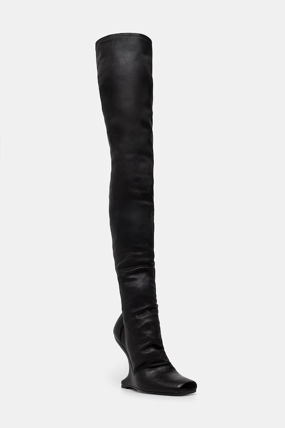 Rick Owens Lilies cizme pentru femei, din piele Cantilever 11 negru LI01F7801.LS