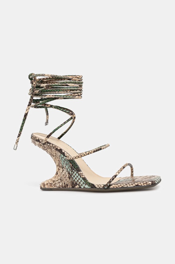 Rick Owens Lilies Cantilever 8 sandale cu platformă pentru femei din piele LI01F7804.LPY35 bej SS26