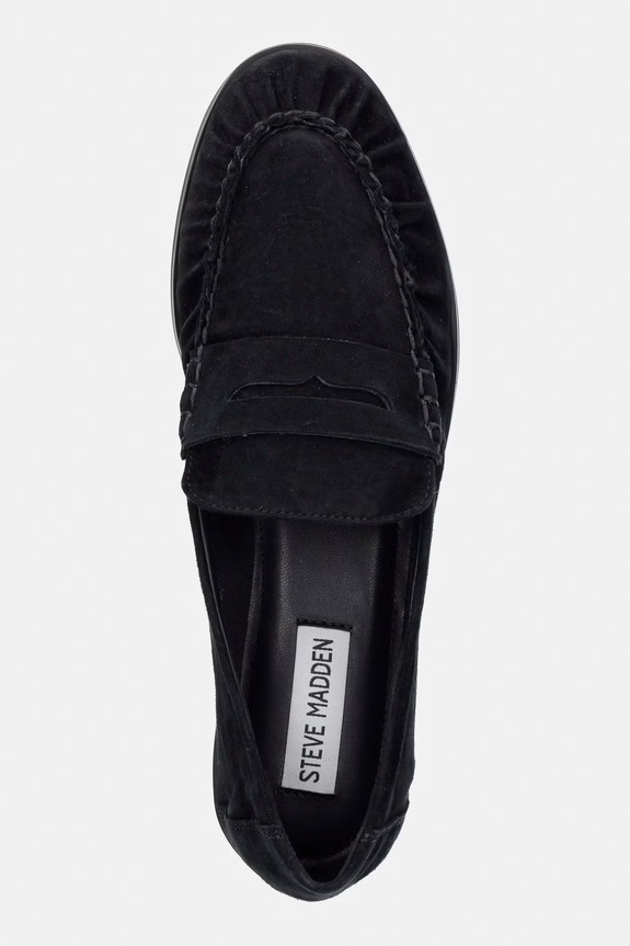 Steve Madden mokasinke za žene od brušene kože Muse crna 11005231.015