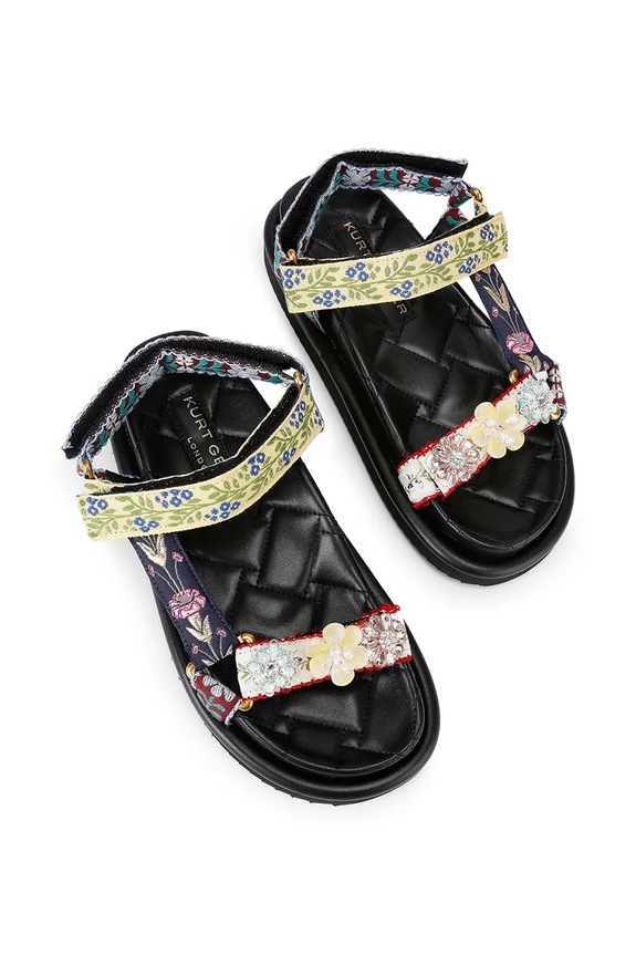 Kurt Geiger London sandały na płaskim obcasie damskie Orson Sandal 4461605609 czarny SS26