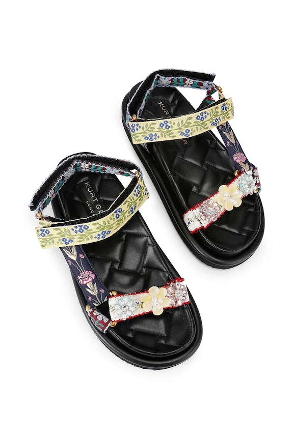 Kurt Geiger London sandały na płaskim obcasie damskie Orson Sandal 4461605609 czarny SS26