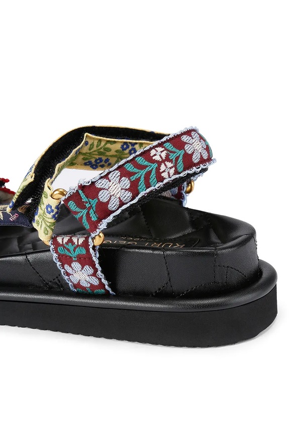 Obuwie Kurt Geiger London sandały na płaskim obcasie damskie Orson Sandal 4461605609 czarny