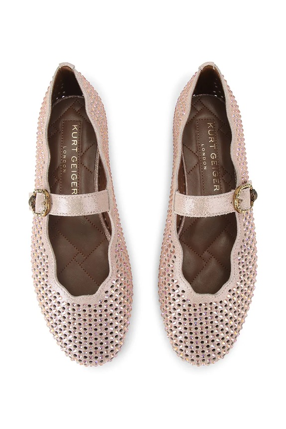 Kurt Geiger London baleriny Wavy Mayfair Ballet Flat 5596424209 beżowy SS26