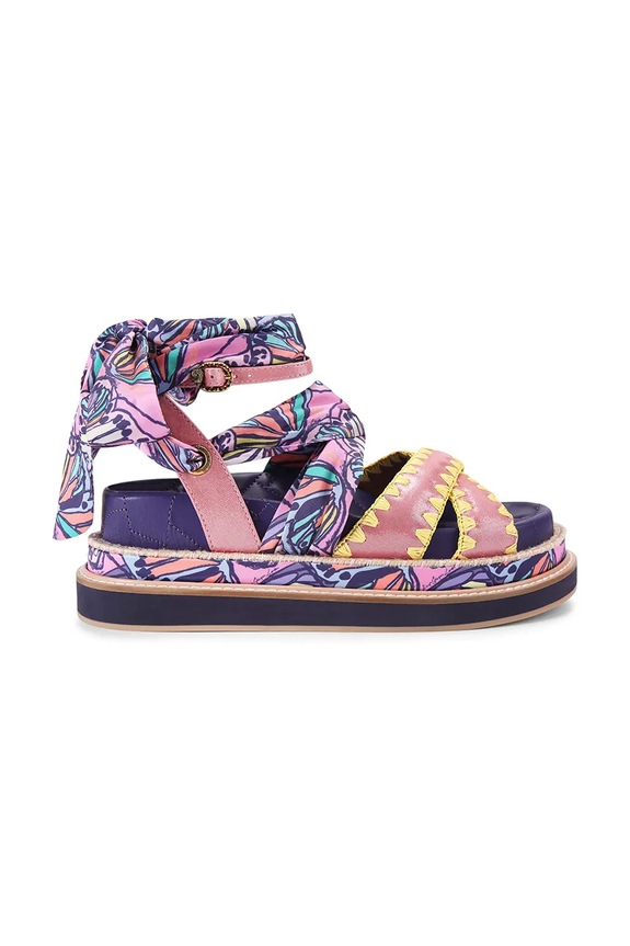 Kurt Geiger London sandale cu platformă pentru femei Orson Cross Scarf Sdl roz 5597357209