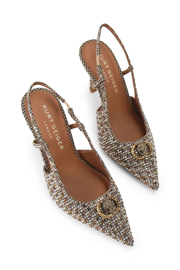 Kurt Geiger London salonarji Chelsea Point Slingback 5598843609 rjava SS26