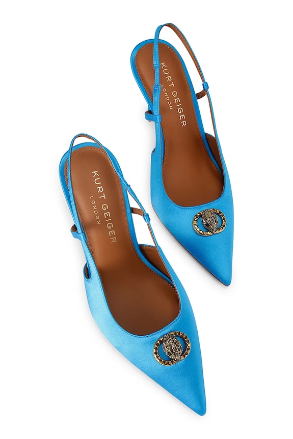 Kurt Geiger London szpilki Chelsea Point Slingback 5598880609 niebieski SS26
