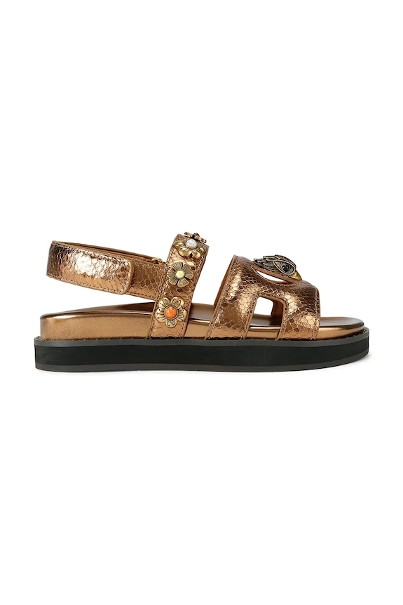 Kurt Geiger London klapki damskie Eagle Cut Out Flat Sling złoty 5612368109