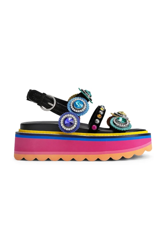 Kurt Geiger London sandale cu platformă pentru femei, din piele Octavia Sling Flatform multicolor 5612405219