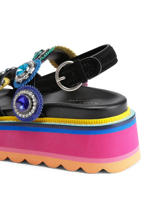 Kurt Geiger London sandale cu platformă pentru femei, din piele Octavia Sling Flatform 5612405219 multicolor SS26