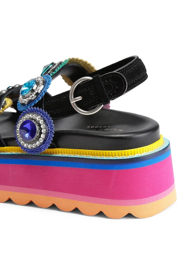 Kurt Geiger London sandale cu platformă pentru femei, din piele Octavia Sling Flatform 5612405219 multicolor SS26