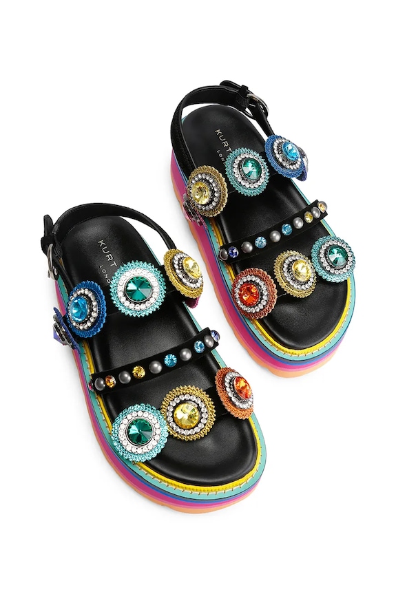 Încălțăminte Kurt Geiger London sandale cu platformă pentru femei, din piele Octavia Sling Flatform 5612405219 multicolor