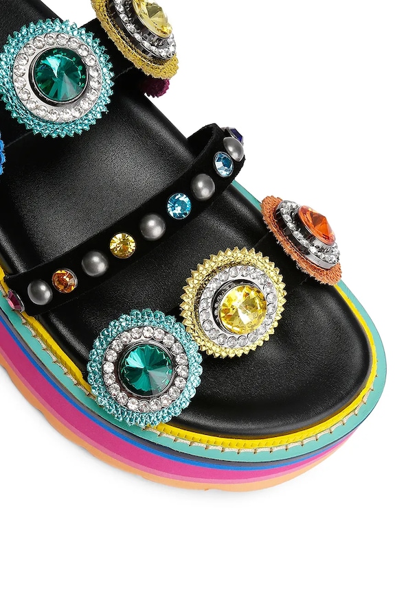 Kurt Geiger London sandale cu platformă pentru femei, din piele Octavia Sling Flatform multicolor 5612405219