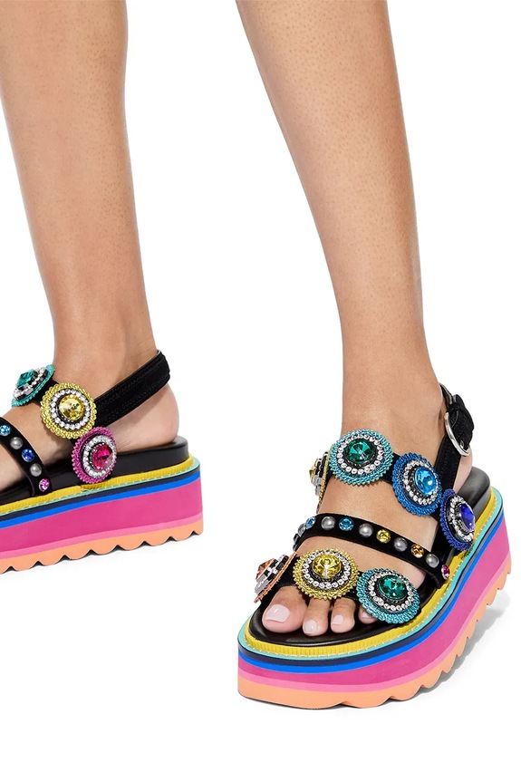 Kurt Geiger London sandale cu platformă pentru femei, din piele Octavia Sling Flatform 5612405219