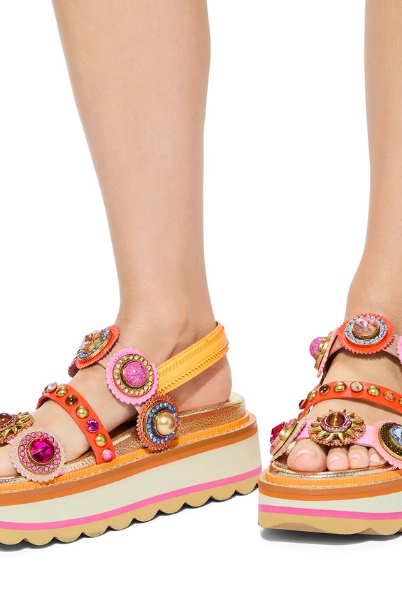 Kurt Geiger London sandały na platformie damskie skórzane Octavia Sling Flatform 5612499109
