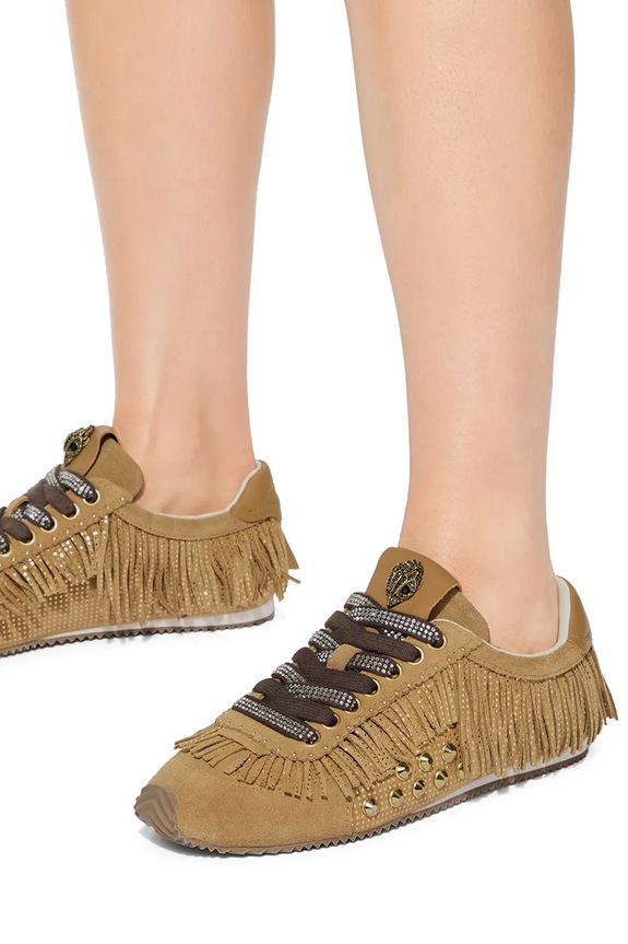 Kurt Geiger London Islington Fringe Sneaker dámské kožené sneakers boty 5377933209 zelená