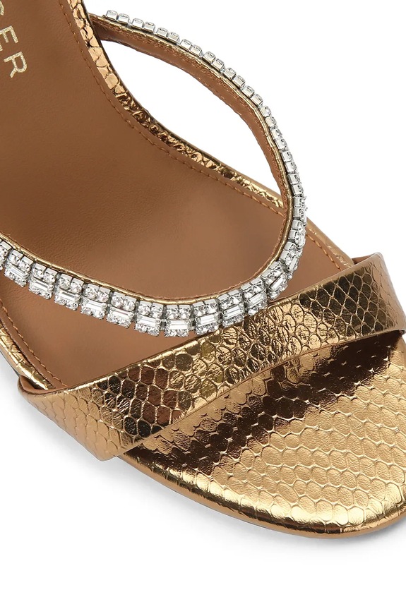 Kurt Geiger London sandale cu toc înalt din piele Crystal Strap Sandal aur 5393760189