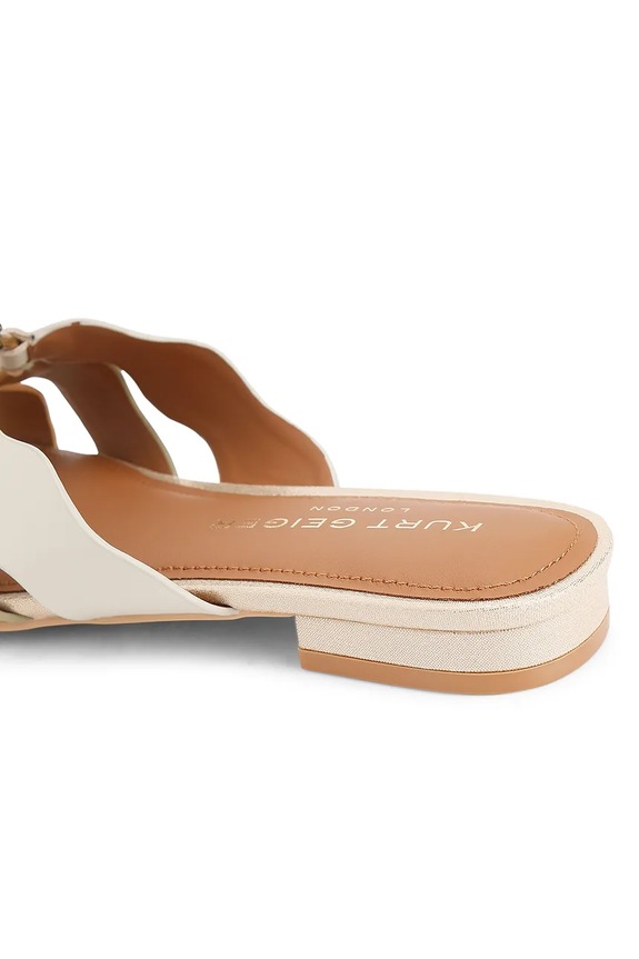 Obuv Kurt Geiger London šľapky dámske kožené Sun Wave Flat Sandal 5595266129 zlatá