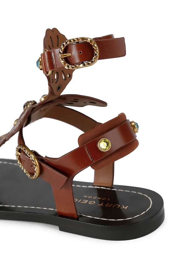 Obuv Kurt Geiger London sandále rimanky dámske kožené Boho Butterfly Gladiator 5596730109 hnedá