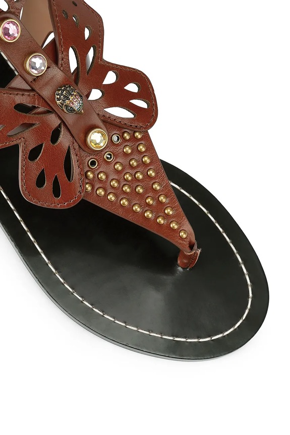 Kurt Geiger London sandále rimanky dámske kožené Boho Butterfly Gladiator hnedá 5596730109