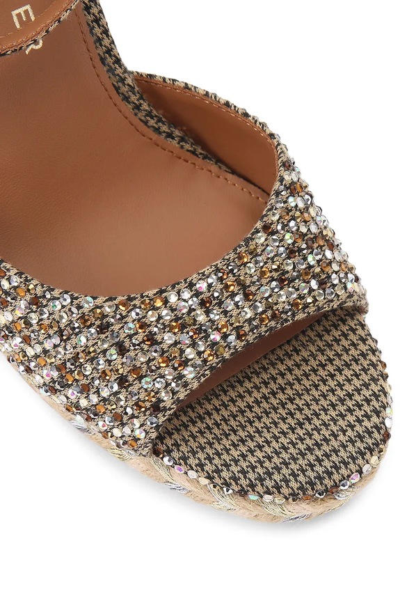Kurt Geiger London sandały na koturnie Espadrille Wedge brązowy 5601043609